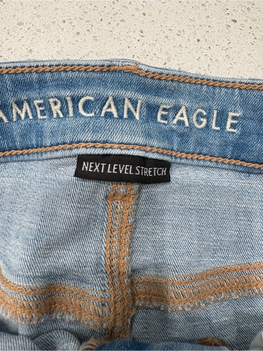 Light Wash Distressed Denim Shorts